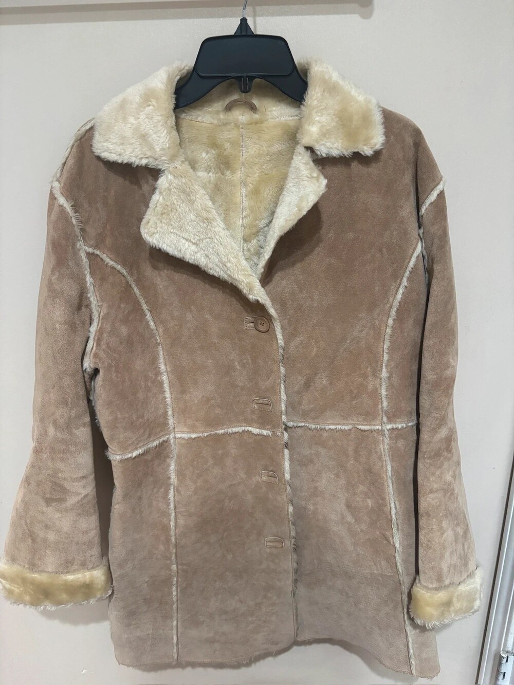 Vintage Leather Limited Tan Shearling Coat XL